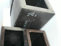 2 x bloembakken set zinc 2 stuks met roestplekken - afbeelding 3 van  3