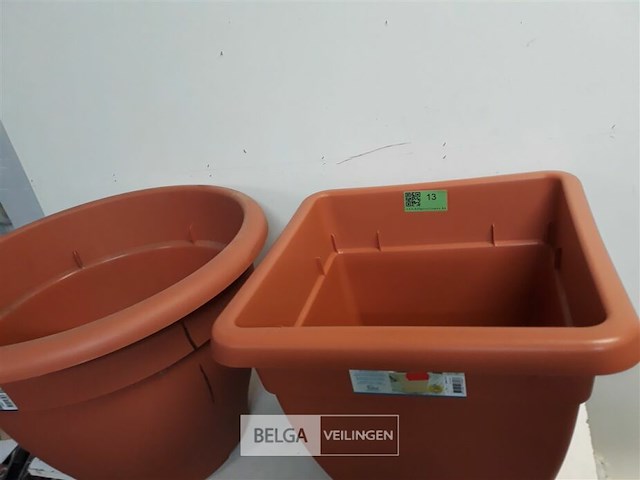 2 x bloempot 1 x55xh 40cm + 1 x 45x45xh 40 cm - afbeelding 3 van  3