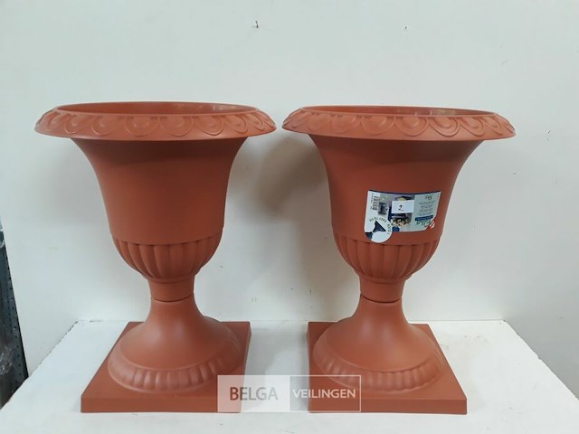 2 x bloempot kelk op voet h 50 cm - afbeelding 2 van  3