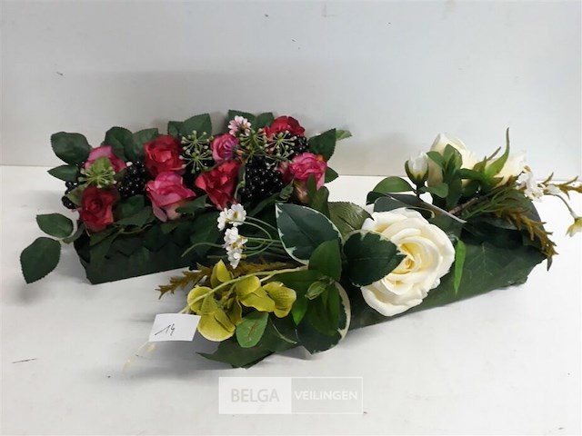 2 x bloemstuk op blok - afbeelding 2 van  3