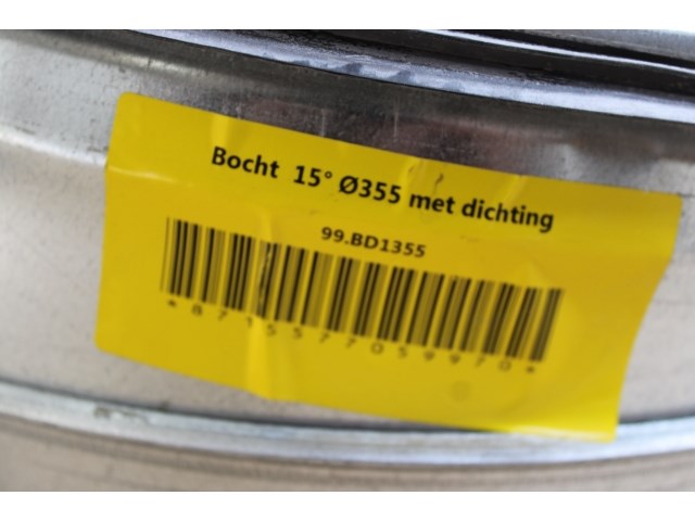 2 x bocht 15° ø355 met dichting - afbeelding 2 van  2