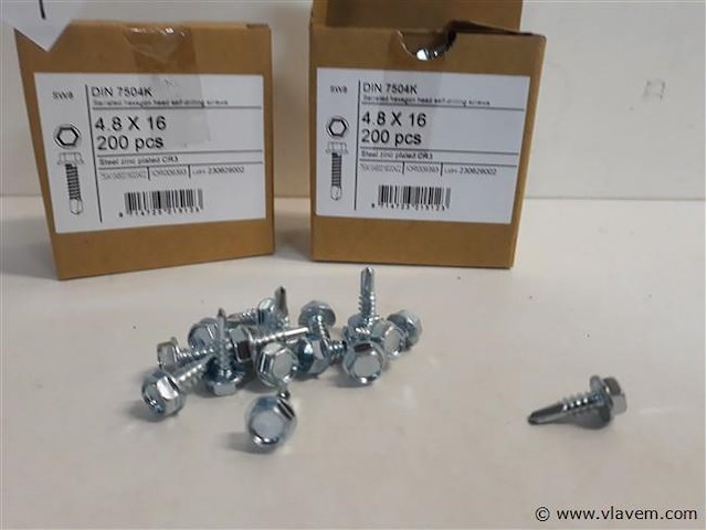 2 x boorschroef zeskant kop 4,8x19 mm 200 st - afbeelding 2 van  2