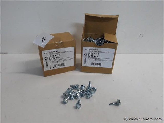 2 x boorschroef zeskant kop 4,8x19 mm 200 st - afbeelding 1 van  2