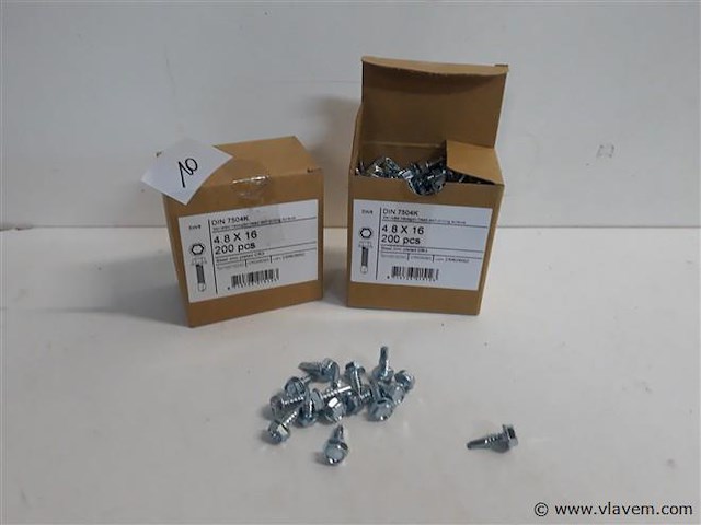 2 x boorschroef zeskant kop 4,8x19 mm 200 st - afbeelding 1 van  2