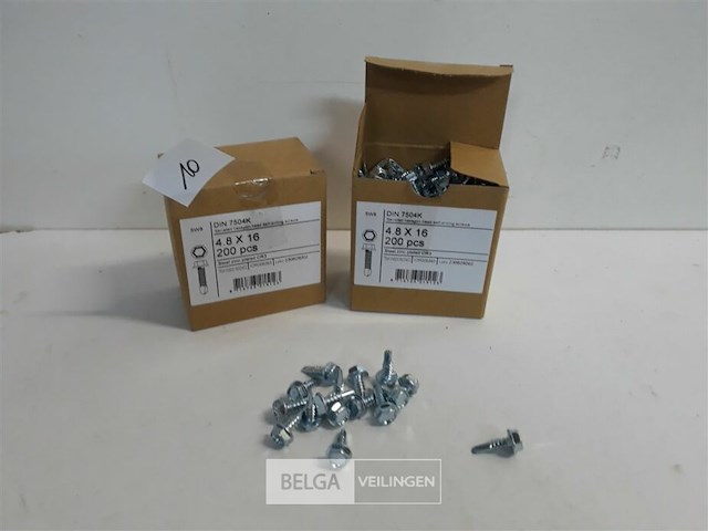 2 x boorschroef zeskant kop 4,8x19 mm 200 st - afbeelding 2 van  3