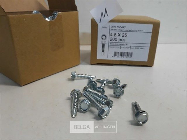2 x boorschroef zeskant kop 4,8x25 mm 200 st - afbeelding 3 van  3