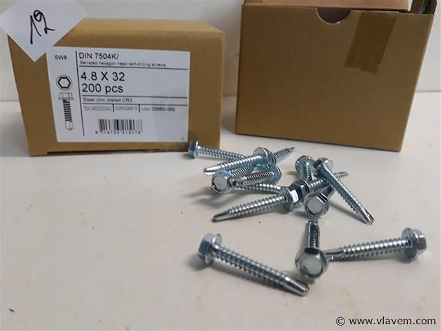 2 x boorschroef zeskant kop 4,8x32 mm 200 st - afbeelding 2 van  2