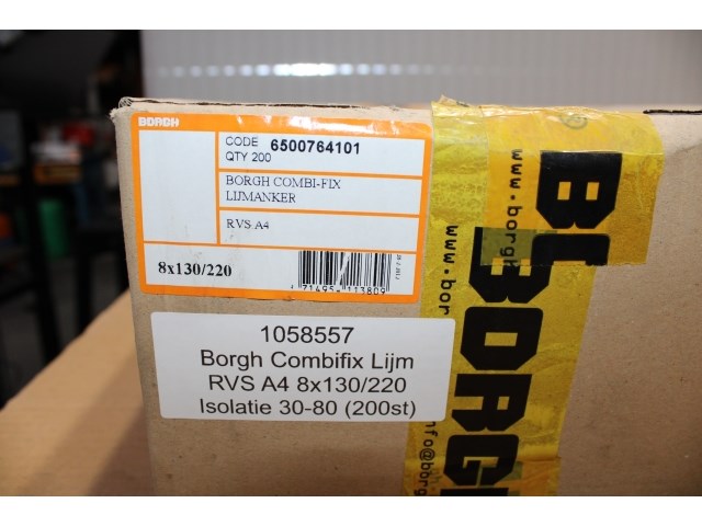 2 x borgh combifix lijm rvs a4 8x130/220 isolatie 30-80 (200 st) - afbeelding 1 van  3