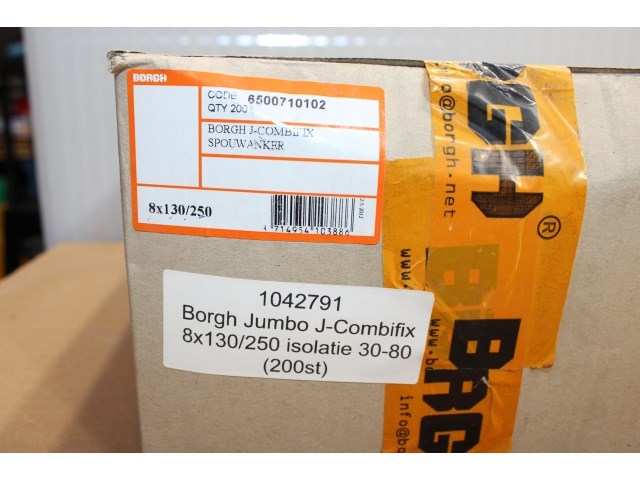2 x borgh jumbo j-combifix 8x130/250 isolatie 30-80 (200st) - afbeelding 1 van  3