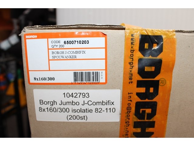 2 x borgh jumbo j-combifix 8x160/300 isolatie 82-110 (200st) - afbeelding 1 van  3