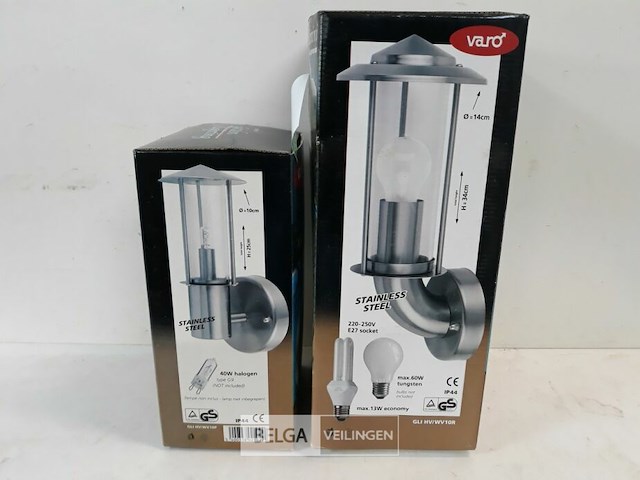 2 x buitenlamp inox rond 2 assorti - afbeelding 3 van  3
