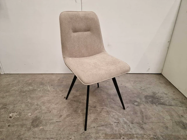 2 x comfort prestige interieurstoel deny met textiel lichtgrijs - zwart metalen poten - afbeelding 1 van  5