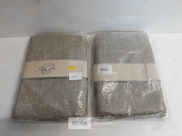 2 x decostof beige gouden stipjes 2x1,35m - afbeelding 1 van  3