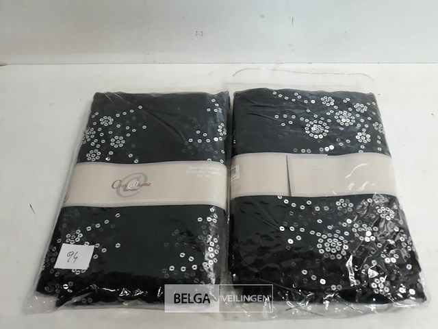 2 x decostof zwart met pailletten 2x1,5m - afbeelding 1 van  3
