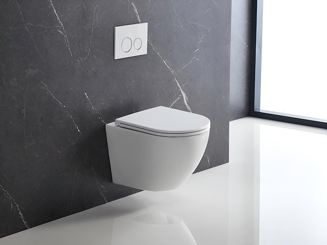 2 x design hangtoilet tornado wit - gesloten onderbodem - afbeelding 1 van  6
