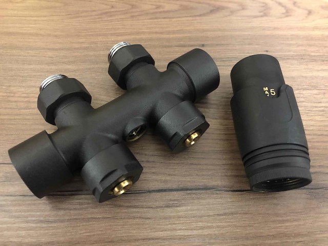 2 x design kraanset zwart- vloer (recht) - afbeelding 1 van  2