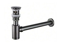 2 x design sifon met afvoerplug gun gray - afbeelding 1 van  1