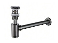 2 x design sifon met afvoerplug gun gray - afbeelding 1 van  1