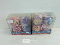 2 x disney kerstballen princess 4 stuks - afbeelding 1 van  3