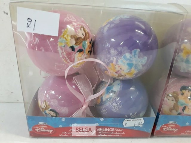 2 x disney kerstballen princess 4 stuks - afbeelding 3 van  3