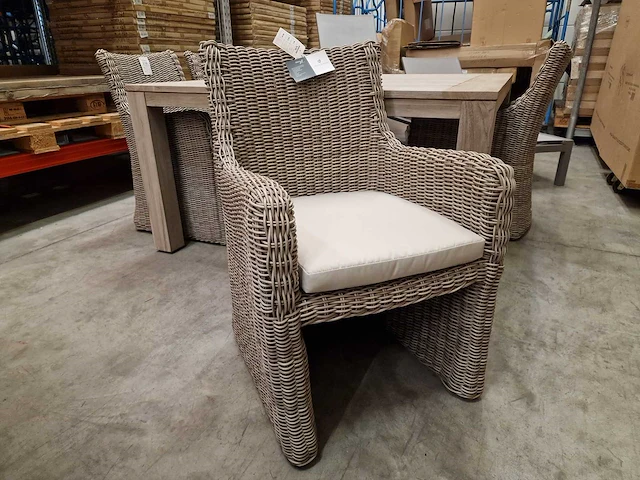 2 x domus - exclusieve wickerzetel vernazza ronde draad kubo taupe - afbeelding 1 van  6