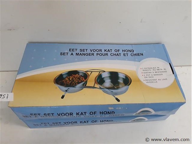 2 x eet-set voor kat of hond - afbeelding 1 van  2