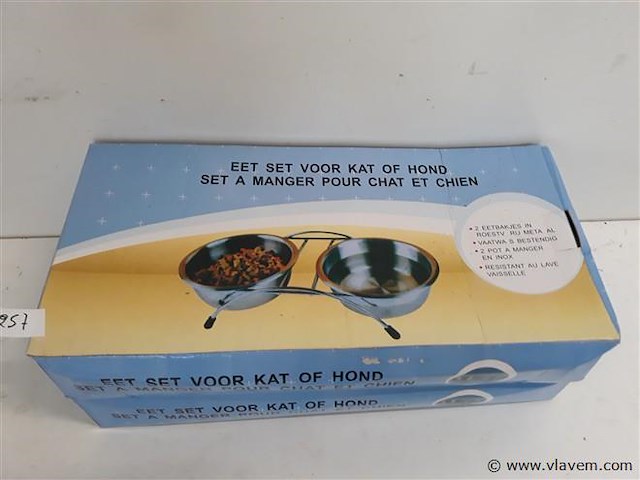 2 x eet-set voor kat of hond - afbeelding 1 van  2