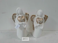 2 x engel keramiek knielend met hart - afbeelding 2 van  3