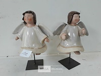 2 x engel keramiek op voet - afbeelding 3 van  3