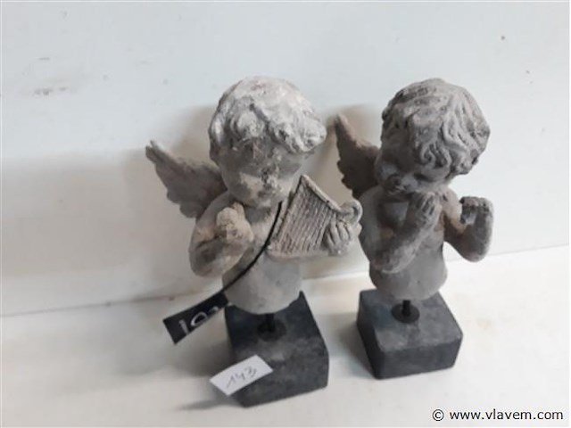 2 x engel op voet 21 cm - afbeelding 1 van  2