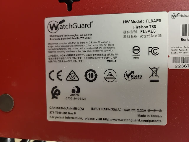 2 x firewall watchguard firebox t80 - afbeelding 5 van  5