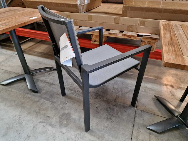 2 x garden prestige - alu stapelstoel arolla antraciet - zilvergrijs - afbeelding 4 van  5