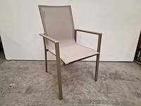 2 x garden prestige - alu stapelstoel napoli met armleuning champagne