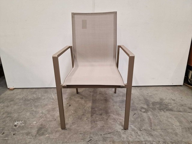 2 x garden prestige - alu stapelstoel napoli met armleuning champagne - afbeelding 3 van  4