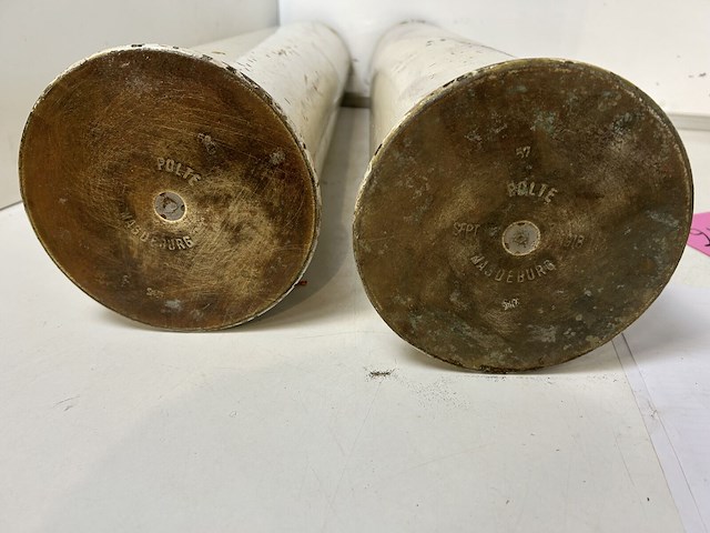 2 x geschilderde obus polte magdeburg 1918 - afbeelding 2 van  3