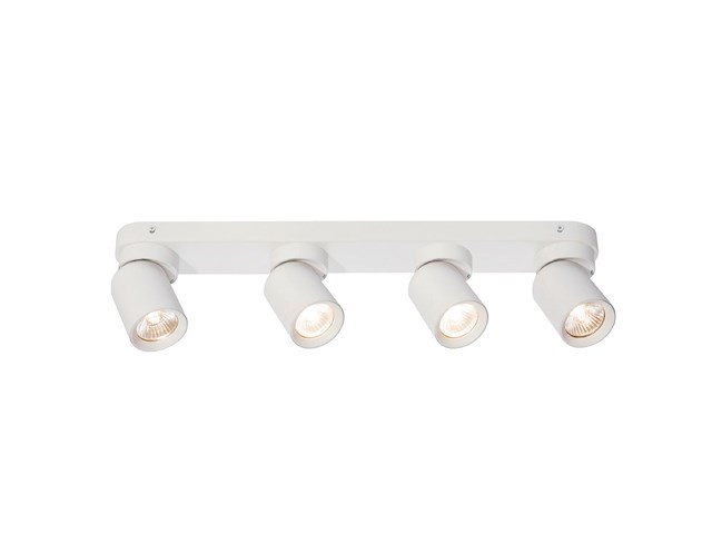 2 x gu10 opbouwspot armatuur 4 cilinder zand wit draaibaar - afbeelding 1 van  5