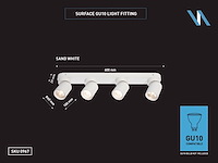 2 x gu10 opbouwspot armatuur 4 cilinder zand wit draaibaar - afbeelding 5 van  5