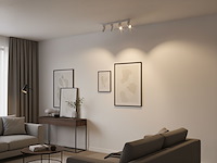 2 x gu10 opbouwspot armatuur 4 cilinder zand wit en zwart draaibaar - afbeelding 2 van  6