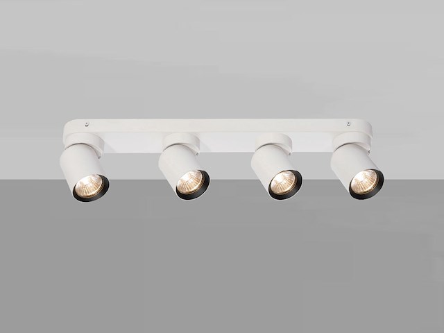 2 x gu10 opbouwspot armatuur 4 cilinder zand wit en zwart draaibaar - afbeelding 5 van  6