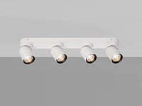 2 x gu10 opbouwspot armatuur 4 cilinder zand wit en zwart draaibaar - afbeelding 5 van  6