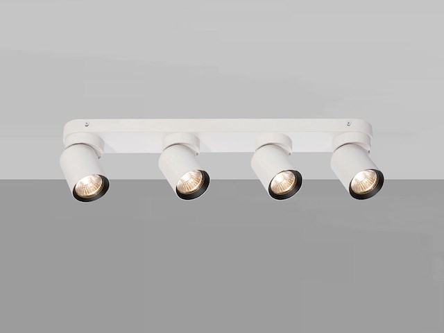 2 x gu10 opbouwspot armatuur 4 cilinder zand wit en zwart draaibaar - afbeelding 5 van  6