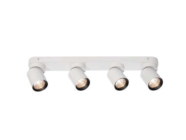 2 x gu10 opbouwspot armatuur 4 cilinder zand wit en zwart draaibaar - afbeelding 1 van  6