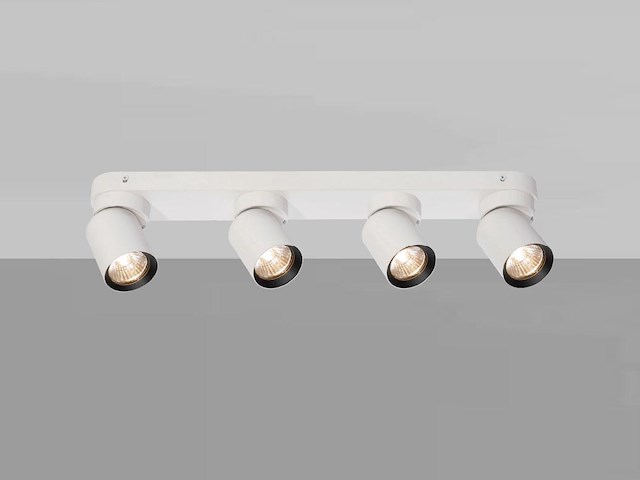 2 x gu10 opbouwspot armatuur 4 cilinder zand wit en zwart draaibaar - afbeelding 5 van  6