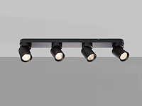 2 x gu10 opbouwspot armatuur 4 cilinder zand zwart draaibaar - afbeelding 6 van  7