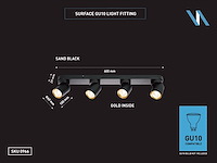 2 x gu10 opbouwspot armatuur 4 cilinder zand zwart en goud draaibaar - afbeelding 6 van  6