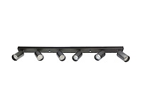 2 x gu10 opbouwspot armatuur 6 cilinders zand zwart draaibaar - afbeelding 3 van  4