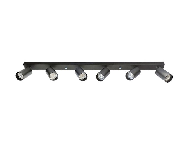 2 x gu10 opbouwspot armatuur 6 cilinders zand zwart draaibaar - afbeelding 3 van  4