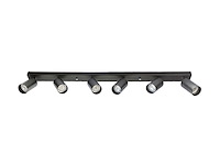 2 x gu10 opbouwspot armatuur 6 cilinders zand zwart draaibaar - afbeelding 3 van  4