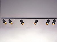 2 x gu10 opbouwspot armatuur 6 cilinders zand zwart draaibaar - afbeelding 1 van  4