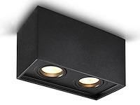 2 x gu10 opbouwspot armatuur dual fittingen zwart kantelbaar - afbeelding 1 van  7